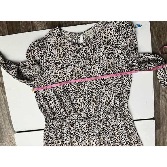 A New Day Women’s tiered dress Size XL Long Sleeve Animal Print Round Neck Rayon - Picture 6 of 14